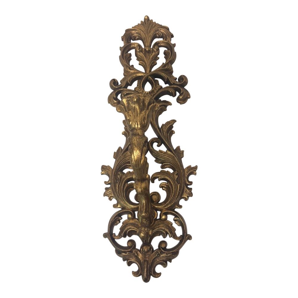 Homco Gold Wall Sconce Candle Holder AJ Wood Products 4988 Vintage Rococo 17"